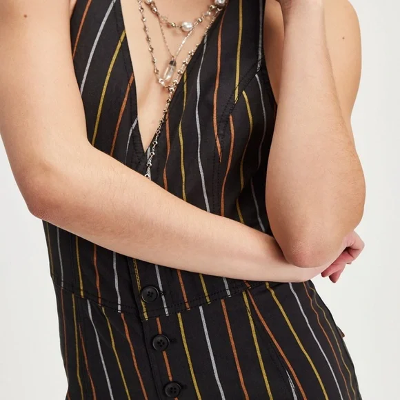 NWT Free People Lena Striped One-Piece - Picture 3 of 4